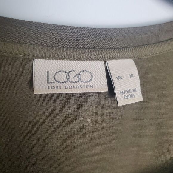 Logo Lori Goldstein Brown Embroidered Long Sleeve Tunic Size XL - Picture 8 of 9